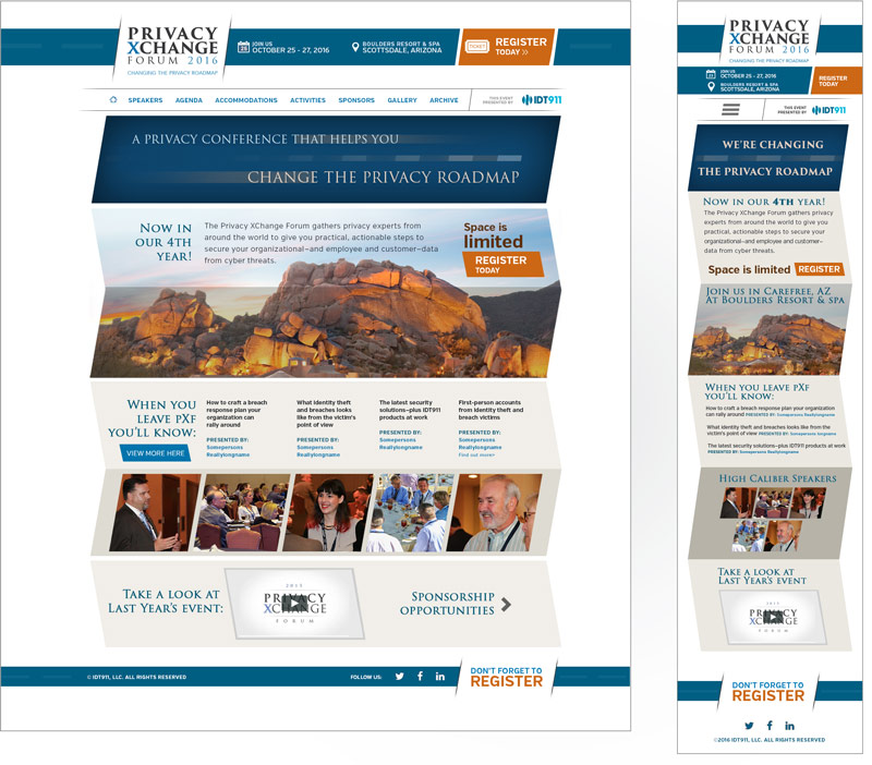 Sample of PxF website